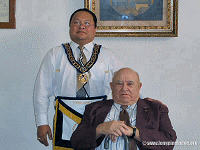 W:. Doyle Hollenbeck with W:. Alvin Benemerito - Grand Sr. Steward