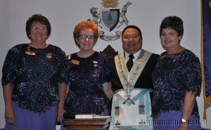 Grand Chapter of Nebraska, Order of the Eastern Star represented by: Sis. Carol Hudkins, Associate Grand Matron; Sis. Jerrie Wilcox, Worthy Grand Matron; Worshipful Master Alvin Benemerito, Grand Marshal; Sis. Judy Wehrbein, Grand Conductress